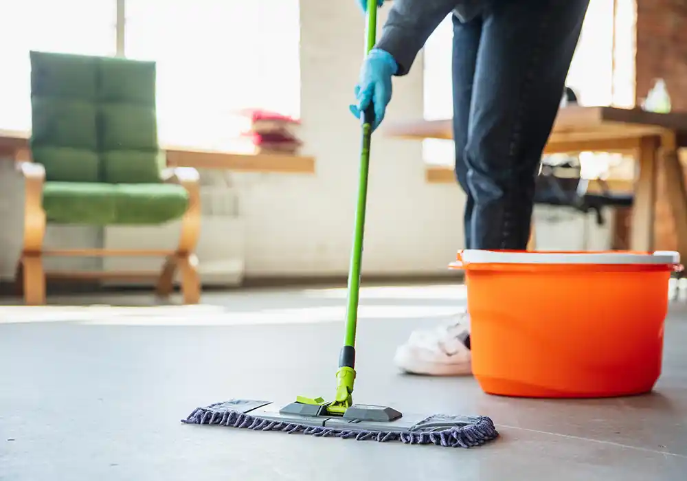 cleaning floor